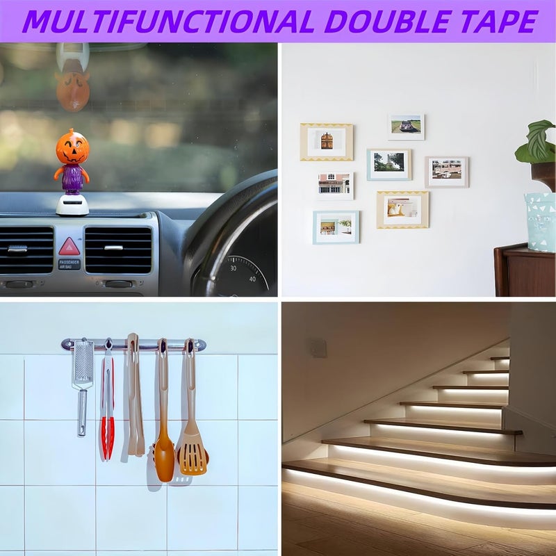 Gasenvan Double Sided Tape Heavy Duty, Mounting Adhesive Tape 1/2 in x 15.4 ft, Waterproof Adhesive Strip Tape for Indoor & Outdoor, Automotive Trim, Garage,LED Strip Lights, Home Decor - Image 5
